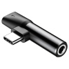 Baseus Type-c USB elosztó -> Type-c USB + 3.5 mm AUX - fekete színben